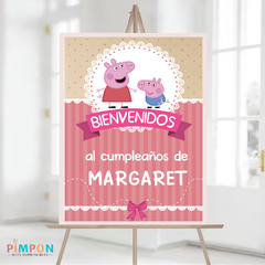 Kit imprimible personalizado - Peppa y George Pig (rosa) - comprar online