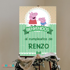 Kit imprimible personalizado - Peppa y George Pig (verde) - comprar online