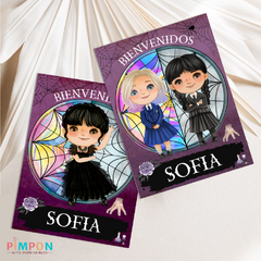 Kit imprimible personalizado - Merlina Addams y Enid en internet