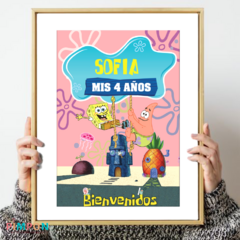 Kit imprimible personalizado - Bob esponja (rosa) - comprar online