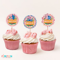 Kit imprimible personalizado - Stitch y Angel (rosa) - pimpon