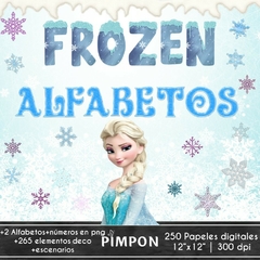 Cliparts + Papeles digitales - princesas - Frozen ALFABETO