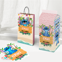 Kit imprimible textos editables - Stitch (rosa) - loja online