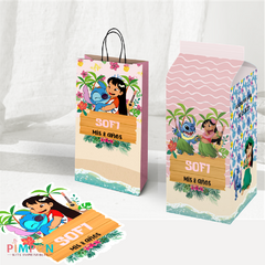 Kit imprimible personalizado - Lilo y Stitch (rosa) - loja online