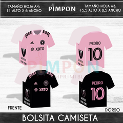 Kit imprimible personalizado bolsita golosinera - bolsa camiseta - inter miami - comprar online