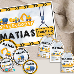 Kit imprimible personalizado - Construccion