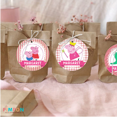 Kit imprimible personalizado - Peppa y George Pig (rosa) - pimpon