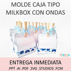 Molde Patron 100% Estilo Caja Milkbox Con Ondas