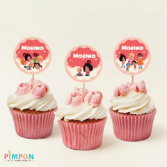 Kit imprimible textos editables - Cleo y Cuquin (rosa) - pimpon