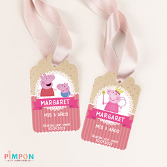 Imagen de Kit imprimible personalizado - Peppa y George Pig (rosa)