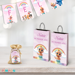 Kit imprimible textos editables - Looloo kids (rosa)