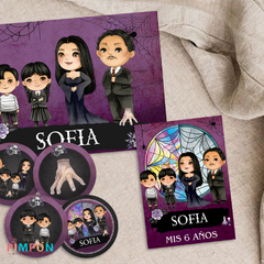 Kit imprimible personalizado - Merlina Addams y Enid - pimpon