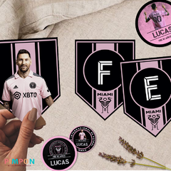 Kit imprimible textos editables - Lionel Messi - Inter Miami