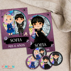 Kit imprimible personalizado - Merlina Addams y Enid - online store