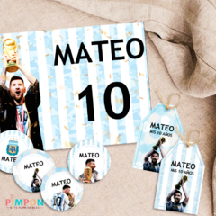 Kit imprimible textos editables - Lionel Messi - Campeon mundial Qatar 2022 - online store