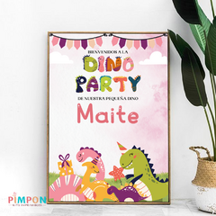 Kit imprimible personalizado - Dinosaurios party dino (rosa)