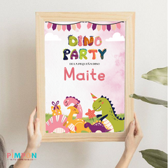 Kit imprimible textos editables - Dinosaurios party dino (rosa) - tienda online