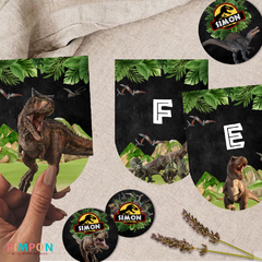 Kit imprimible textos editables - Dinosaurios jurassic park - comprar online