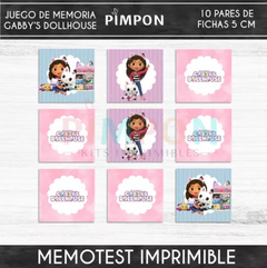 Kit imprimible personalizado - Gabby's Dollhouse - MEMOTEST - JUEGO DE MEMORIA