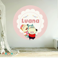 Banner imprimible digital 1.20 mts - wolfoo y lucy