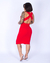 Vestido Modelador Vermelho com Fenda - comprar online