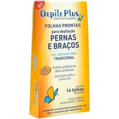 FOLHAS PRONTAS PERNAS E BRAÇOS TRADICIONAL DEPILE PLUS COM 16 FOLHAS
