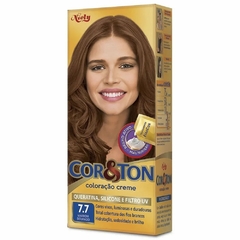 KIT COLORAÇÃO COR&TON 7.7 MARROM DOURADO