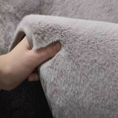 Tapete Infantil Retangular Fake Fur - Cinza - Nórdico Ateliê