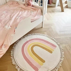 Tapete Infantil Redondo Rainbow Tassel - Rosé - comprar online