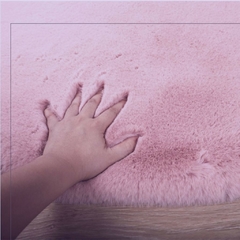 Tapete Infantil Retangular Fake Fur - Rosa na internet