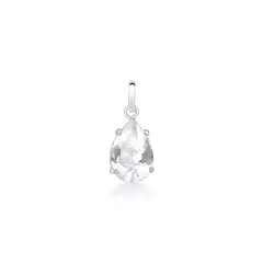 Pingente Gota M Quartzo Cristal Prata 925