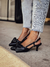 Alícia - Scarpin Feminino Slingback Bico Fino Salto Baixo Preto na internet