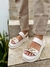 Sandália Off White Papete Plataforma Flatform Tiras Largas Com Corrente Not-me Shoes