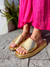 Birken Papete Dourada Tira Larga Acolchoada Comfy Chinelo Slide Metalizada Not-me Shoes 