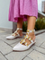 Mule Off White Bico Fino Com Tiras e Tachas Spike Not-me Shoes