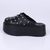 Cloe - Clog Feminino Plataforma Flatform Aplicações Preto