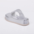 Chinelo de Dedo Feminino Prata Flatform Tiras Largas Plataforma Not-me Shoes