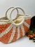 Montreal - Bolsa Straw Tote Palha Off-white/Laranja - comprar online