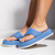 Chinelo de Dedo Feminino Azul Flatform Tiras Largas Plataforma Not-me Shoes