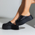 Cloe - Clog Feminino Plataforma Flatform Aplicações Preto