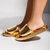 Birken Papete Dourada Tira Larga Acolchoada Comfy Chinelo Slide Metalizada Not-me Shoes 