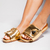 Birken Papete Dourada Comfy Tira Acolchoada Slide Metal Triangular Not-me Shoes