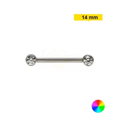 Mamilo Titânio Push Pin C/ Pedra Flat 1.6 x 14mm