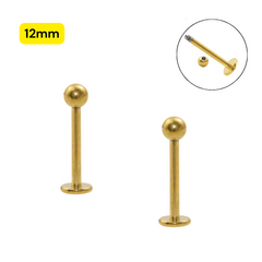 Labret Titânio Pvd Gold - 12mm