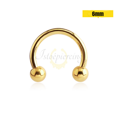 Ferradura Titânio PVD Gold - 6mm