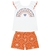 Conjunto Camiseta e Bermuda | Branco com Laranja - Kyly - comprar online