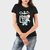 Camiseta Feminina de Algodão Cat Premium Preto Atacado