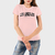 Camiseta Feminina de Algodão Los Angeles Premium Rosa Atacado