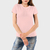 Camiseta Feminina Rosa de Algodão Lisa Premium Atacado