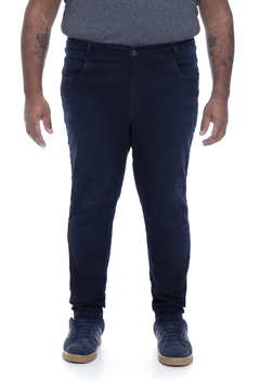 Calça Jeans Skinny Masculina Plus Size Navy Blue